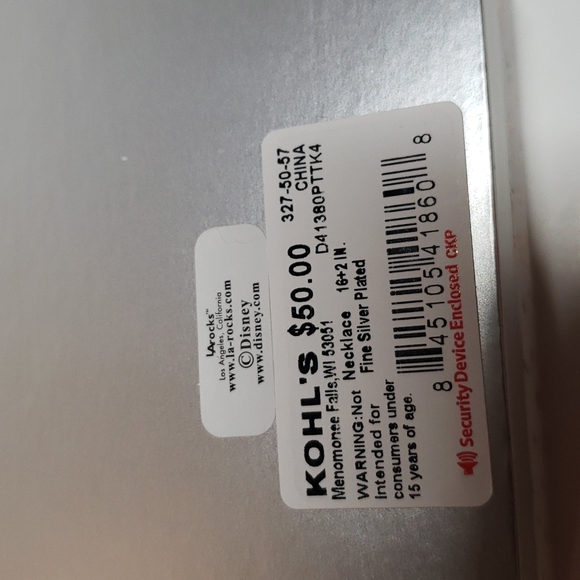 Disney's Minnie Mouse Crystal Head Necklace Silver Rose Gold Crystal Womens NWT - Picture 9 of 10